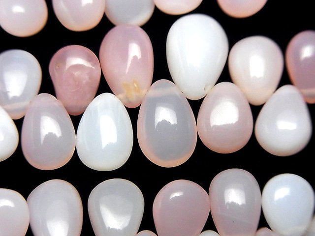 [Video] Pink Opal AAA- Pear shape (Smooth) half or 1strand beads (aprx.7inch/17cm)