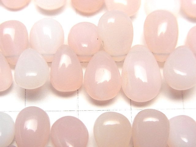 [Video] Pink Opal AAA- Pear shape (Smooth) half or 1strand beads (aprx.7inch/17cm)