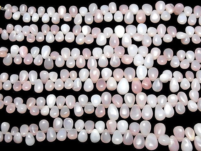 [Video] Pink Opal AAA- Pear shape (Smooth) half or 1strand beads (aprx.7inch/17cm)