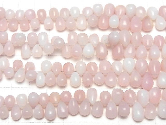 [Video] Pink Opal AAA- Drop (Smooth) half or 1strand beads (aprx.7inch/18cm)