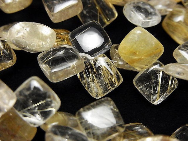 [Video]High Quality Rutilated Quartz AA++ Diamond (Smooth) 1strand beads (aprx.7inch/17cm)