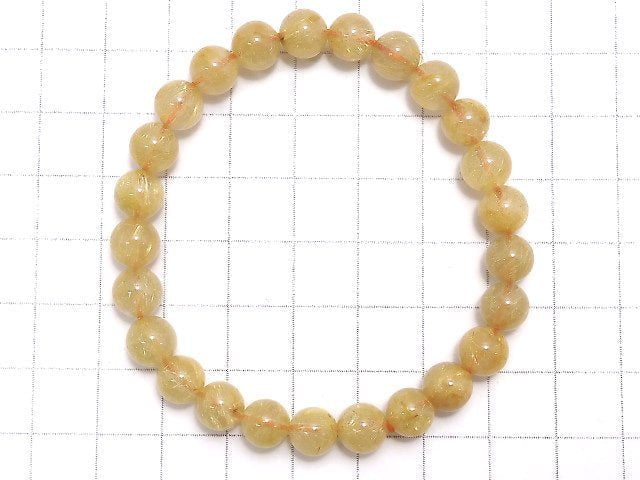 [Video][One of a kind] Rutilated Quartz AA+ Round 7.5mm Bracelet NO.405