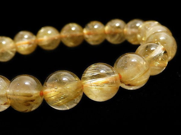 [Video][One of a kind] Rutilated Quartz AA++ Round 9mm Bracelet NO.503