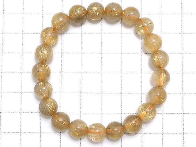 [Video][One of a kind] Rutilated Quartz AA++ Round 9mm Bracelet NO.503