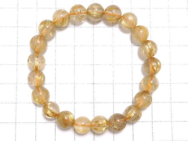 [Video][One of a kind] Rutilated Quartz AA++ Round 9mm Bracelet NO.504