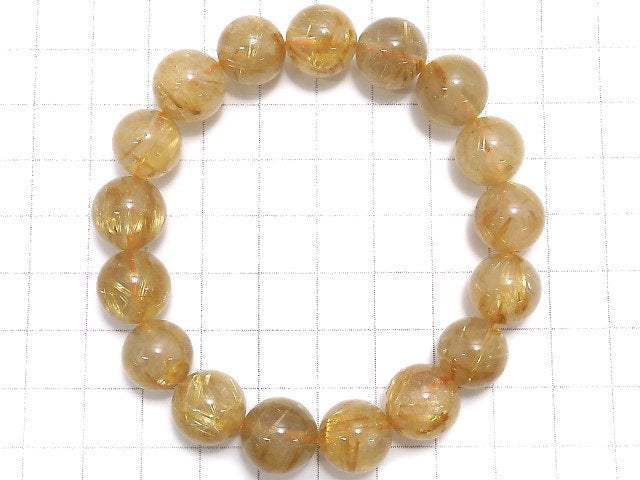 [Video][One of a kind] Rutilated Quartz AA++ Round 12mm Bracelet NO.509