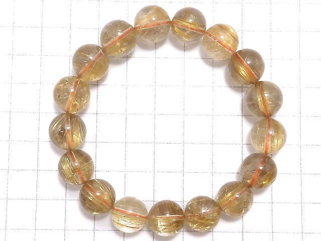 [Video][One of a kind] Rutilated Quartz AAA- Round 12mm Bracelet NO.310