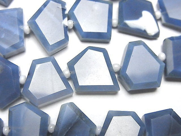 [Video] Blue Opal AA++ Rough Slice Faceted [Dark color] 1 strand beads (aprx.7inch/17cm)