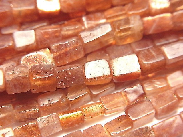 [Video]High Quality Sunstone AA++ Square - Rectangle 1strand beads (aprx.7inch/18cm)