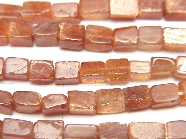 [Video]High Quality Sunstone AA++ Square - Rectangle 1strand beads (aprx.7inch/18cm)