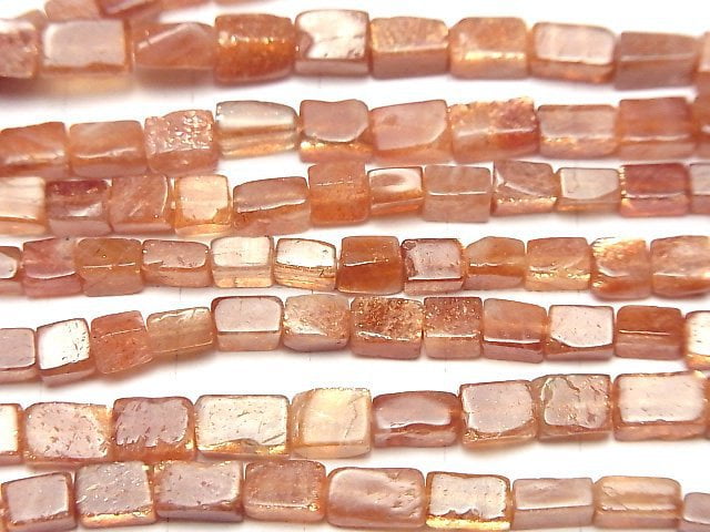 [Video]High Quality Sunstone AA++ Square - Rectangle 1strand beads (aprx.7inch/18cm)