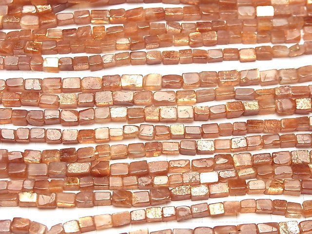 [Video]High Quality Sunstone AA++ Square - Rectangle 1strand beads (aprx.7inch/18cm)