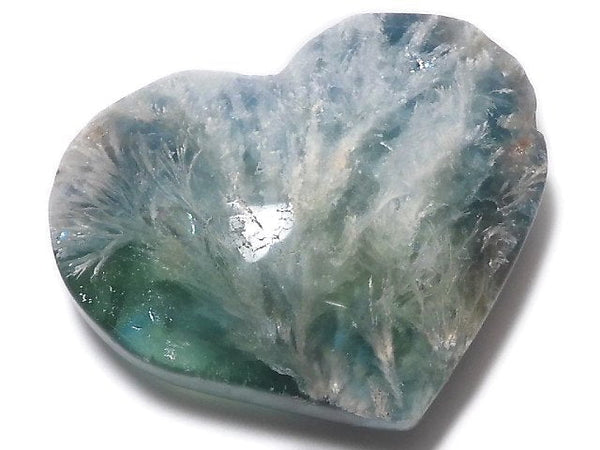 [Video][One of a kind] Angel Feather Fluorite Heart 1pc NO.42