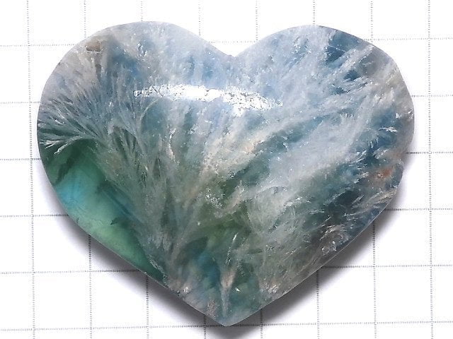 [Video][One of a kind] Angel Feather Fluorite Heart 1pc NO.42