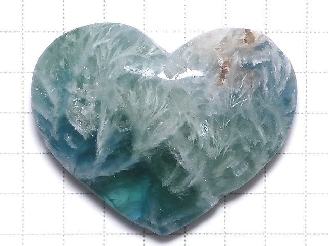 [Video][One of a kind] Angel Feather Fluorite Heart 1pc NO.44