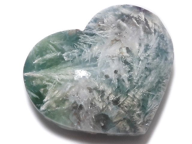 [Video][One of a kind] Angel Feather Fluorite Heart 1pc NO.45