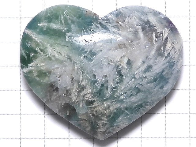 [Video][One of a kind] Angel Feather Fluorite Heart 1pc NO.45