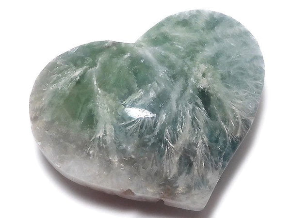 [Video][One of a kind] Angel Feather Fluorite Heart 1pc NO.47