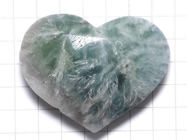 [Video][One of a kind] Angel Feather Fluorite Heart 1pc NO.47