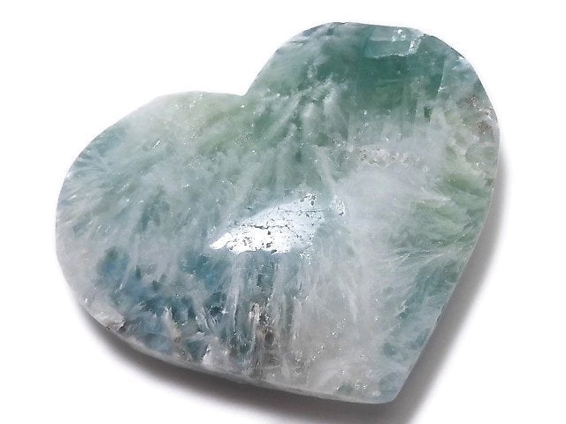 [Video][One of a kind] Angel Feather Fluorite Heart 1pc NO.53