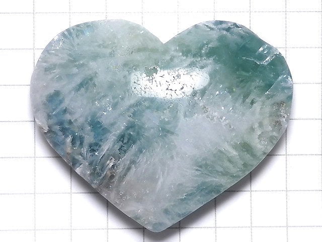 [Video][One of a kind] Angel Feather Fluorite Heart 1pc NO.53