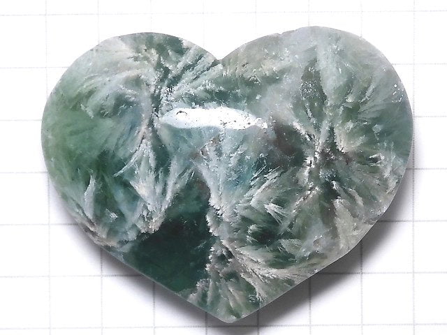 [Video][One of a kind] Angel Feather Fluorite Heart 1pc NO.55