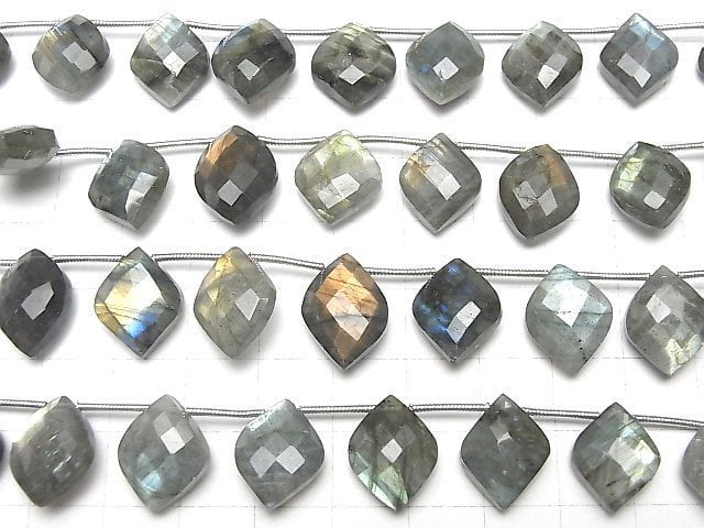 [Video]High Quality Labradorite AA++ Transformed Faceted Marquise half or 1strand (10pcs)