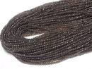 [Video]High Quality! Smoky Quartz AAA Faceted Button Rondelle 3x3x2mm 1strand beads (aprx.15inch/37cm)