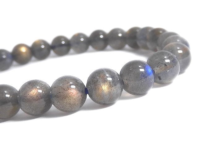 [Video][One of a kind] Labradorite AAA Round 7mm Bracelet NO.4