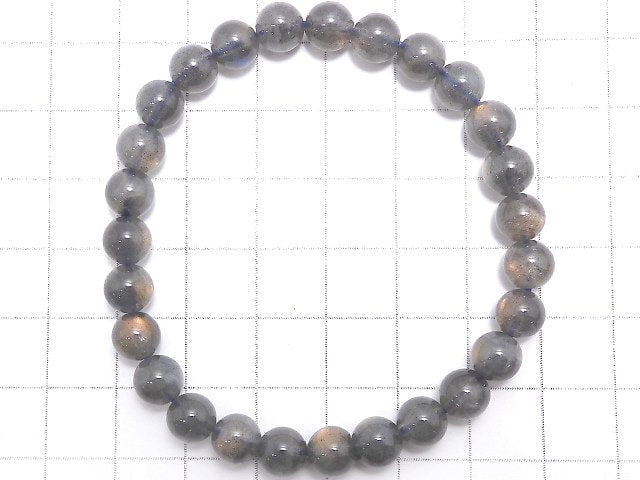 [Video][One of a kind] Labradorite AAA Round 7mm Bracelet NO.4