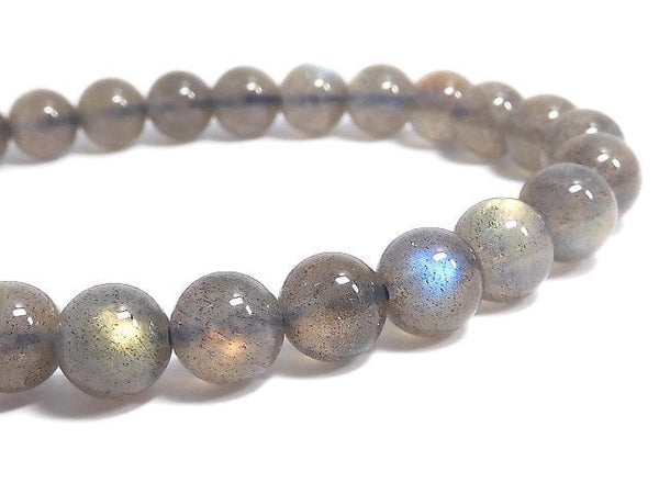 [Video][One of a kind] Labradorite AAA Round 7mm Bracelet NO.6