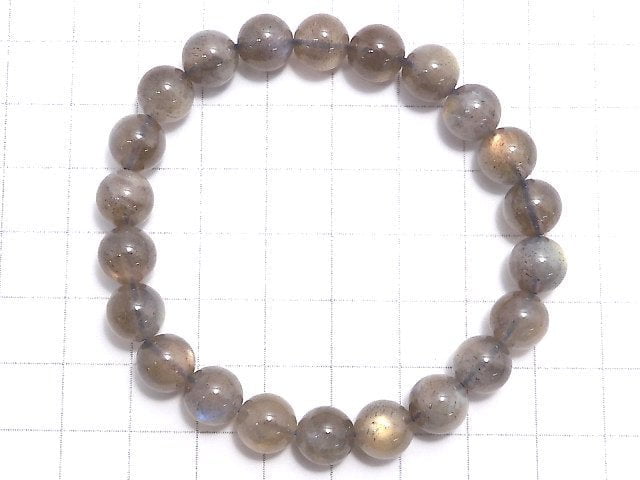 [Video][One of a kind] Labradorite AAA Round 8.5mm Bracelet NO.13