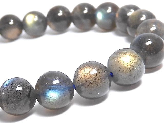 [Video][One of a kind] Labradorite AAA Round 8.5mm Bracelet NO.14