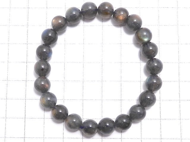 [Video][One of a kind] Labradorite AAA Round 8.5mm Bracelet NO.14