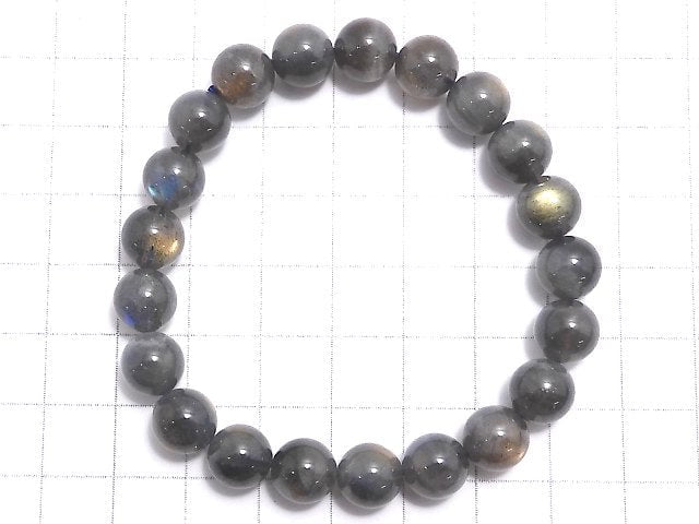 [Video][One of a kind] Labradorite AAA Round 9mm Bracelet NO.15