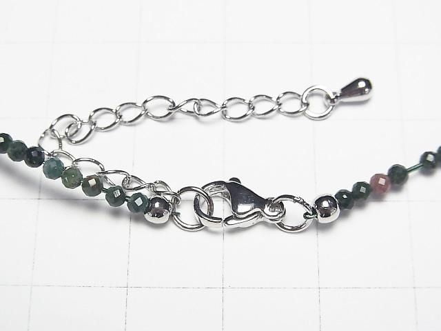 [Video] High Quality! Indian Agate Faceted Round 2mm Necklace