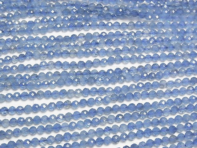 [Video]High Quality! Deep Blue Aquamarine AA++ Faceted Round 3mm 1strand beads (aprx.15inch/37cm)