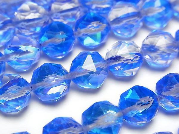 [Video]High Quality! Blue Luna Flash Star Faceted Round 10mm 1strand beads (aprx.15inch/36cm)