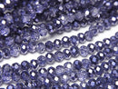 [Video] Glass Beads Faceted Button Rondelle 3x3x2mm Violet Half Coated 1strand beads (aprx.12inch/29cm)