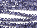 [Video] Glass Beads Faceted Button Rondelle 3x3x2mm Violet Half Coated 1strand beads (aprx.12inch/29cm)