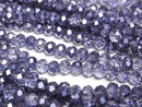 [Video] Glass Beads Faceted Button Rondelle 4x4x3mm Violet Half Coated 1strand beads (aprx.16inch/39cm)