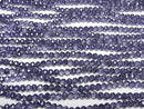 [Video] Glass Beads Faceted Button Rondelle 4x4x3mm Violet Half Coated 1strand beads (aprx.16inch/39cm)
