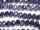 [Video]Glass Beads Faceted Button Rondelle 6x6x4mm Violet Half Coated 1strand beads (aprx.15inch/37cm)