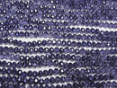 [Video]Glass Beads Faceted Button Rondelle 6x6x4mm Violet Half Coated 1strand beads (aprx.15inch/37cm)
