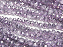 [Video]Glass Beads Faceted Button Rondelle 3x3x2mm Lilac Half Coated 1strand beads (aprx.12inch/29cm)