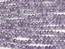 [Video]Glass Beads Faceted Button Rondelle 6x6x4mm Lilac Half Coated 1strand beads (aprx.15inch/37cm)