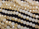 [Video] Glass Beads Faceted Button Rondelle 3x3x2mm Champagne Half Coating 1strand beads (aprx.12inch/29cm)
