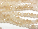 [Video] Glass Beads Faceted Button Rondelle 3x3x2mm Champagne Half Coating 1strand beads (aprx.12inch/29cm)