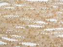 [Video] Glass Beads Faceted Button Rondelle 4x4x3.5mm Champagne Half Coating 1strand beads (aprx.15inch/37cm)
