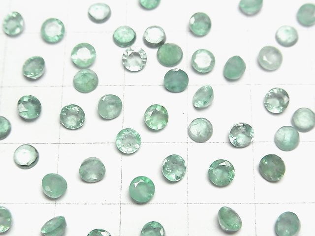 [Video]High Quality Emerald AA++ Loose stone Round Faceted 4x4mm 1pc